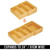 imagemDesign Bamboo Wood Expandable Deep Kitchen Drawer Organizer Tray Bin for Kitchen Organize Drawers Counters Shelves Holds Plasticware Lids Towels Utensils Home Sort Collection  Natural