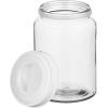 imagemDesign Extra Small Storage Glass Canister Airtight Metal Lid for Kitchen Pantry Counter Cabinet Container for Food Snacks Cooking or Baking Supplies Home Sort Collection 2 Pack ClearWhite