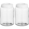 imagemDesign Extra Small Storage Glass Canister Airtight Metal Lid for Kitchen Pantry Counter Cabinet Container for Food Snacks Cooking or Baking Supplies Home Sort Collection 2 Pack ClearWhite