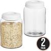 imagemDesign Extra Small Storage Glass Canister Airtight Metal Lid for Kitchen Pantry Counter Cabinet Container for Food Snacks Cooking or Baking Supplies Home Sort Collection 2 Pack ClearWhite