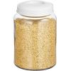 imagemDesign Extra Small Storage Glass Canister Airtight Metal Lid for Kitchen Pantry Counter Cabinet Container for Food Snacks Cooking or Baking Supplies Home Sort Collection 2 Pack ClearWhite
