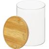 imagemDesign Glass Medium Storage Canister wAirtight Bamboo Lid for Kitchen Pantry Counter Cabinet Holds Food Snacks Cooking or Baking Supplies Home Sort Collection 2 Pack ClearNatural