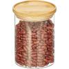 imagemDesign Glass Medium Storage Canister wAirtight Bamboo Lid for Kitchen Pantry Counter Cabinet Holds Food Snacks Cooking or Baking Supplies Home Sort Collection 2 Pack ClearNatural