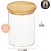 imagemDesign Glass Medium Storage Canister wAirtight Bamboo Lid for Kitchen Pantry Counter Cabinet Holds Food Snacks Cooking or Baking Supplies Home Sort Collection 2 Pack ClearNatural