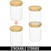 imagemDesign Glass Medium Storage Canister wAirtight Bamboo Lid for Kitchen Pantry Counter Cabinet Holds Food Snacks Cooking or Baking Supplies Home Sort Collection 2 Pack ClearNatural