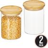 imagemDesign Glass Medium Storage Canister wAirtight Bamboo Lid for Kitchen Pantry Counter Cabinet Holds Food Snacks Cooking or Baking Supplies Home Sort Collection 2 Pack ClearNatural