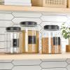 imagemDesign Kitchen Storage Preprinted Cursive Adhesive Labels for Jars Canisters Organize Containers Bins for Inside Cabinet Pantry Fridge or Counter  Home Sort Collection 100 Ct BlackWhite