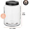 imagemDesign Medium Storage Glass Canister with Airtight Metal Lid for Kitchen Pantry Counter or Cabinet Container for Food Snacks Cooking or Baking Supplies Home Sort Collection  ClearBlack