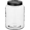 imagemDesign Medium Storage Glass Canister with Airtight Metal Lid for Kitchen Pantry Counter or Cabinet Container for Food Snacks Cooking or Baking Supplies Home Sort Collection  ClearBlack