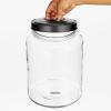 imagemDesign Medium Storage Glass Canister with Airtight Metal Lid for Kitchen Pantry Counter or Cabinet Container for Food Snacks Cooking or Baking Supplies Home Sort Collection  ClearBlack