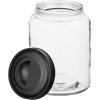 imagemDesign Medium Storage Glass Canister with Airtight Metal Lid for Kitchen Pantry Counter or Cabinet Container for Food Snacks Cooking or Baking Supplies Home Sort Collection  ClearBlack