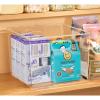 imagemDesign Plastic Modern Storage Organizer Bin Basket with Handles for Kitchen Organization  Shelf Cubby Cabinet and Closet Organizing Decor  Ligne Collection  Clear