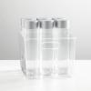 imagemDesign Plastic Modern Storage Organizer Bin Basket with Handles for Kitchen Organization  Shelf Cubby Cabinet and Closet Organizing Decor  Ligne Collection  Clear