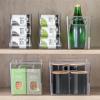 imagemDesign Plastic Modern Storage Organizer Bin Basket with Handles for Kitchen Organization  Shelf Cubby Cabinet and Closet Organizing Decor  Ligne Collection  Clear