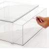 imagemDesign Plastic Stackable Closet Storage Organizer Bin Containers with Front Pull Drawer for Cabinet Desk Shelf Cupboard or Dresser Organization  Lumiere Collection  Clear