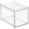 imagemDesign Plastic Stackable Closet Storage Organizer Bins with Pull Out Drawer for Cabinet Desk Shelf Cupboard or Dresser Organization  Lumiere Collection  Clear