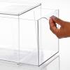 imagemDesign Plastic Stackable Closet Storage Organizer Bins with Pull Out Drawer for Cabinet Desk Shelf Cupboard or Dresser Organization  Lumiere Collection  Clear