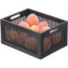 imagemDesign Small Decorative Wooden Crate Storage Box Rustic Pine Wood Organizer Bin Basket w BuiltIn Handles for Kitchen Pantry Cupboard Cabinet or Counter  Home Sort Collection  Black Pine