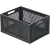 imagemDesign Small Decorative Wooden Crate Storage Box Rustic Pine Wood Organizer Bin Basket w BuiltIn Handles for Kitchen Pantry Cupboard Cabinet or Counter  Home Sort Collection  Black Pine