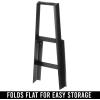 imagemDesign Small Folding Step Ladder Lightweight Slim Step Stool for Kitchen Closet Pantry Living Room Easy Reach MultiPurpose Foldable Stairs with Hand Rails Home Sort Collection Matte Black