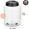 imagemDesign Small Storage Glass Canister with Airtight Metal Lid for Kitchen Pantry Counter or Cabinet Container for Food Snacks Cooking or Baking Supplies Home Sort Collection 2 Pack ClearBlack
