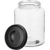 imagemDesign Small Storage Glass Canister with Airtight Metal Lid for Kitchen Pantry Counter or Cabinet Container for Food Snacks Cooking or Baking Supplies Home Sort Collection 2 Pack ClearBlack