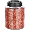 imagemDesign Small Storage Glass Canister with Airtight Metal Lid for Kitchen Pantry Counter or Cabinet Container for Food Snacks Cooking or Baking Supplies Home Sort Collection 2 Pack ClearBlack