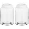 imagemDesign Small Storage Glass Canister with Airtight Metal Lid for Kitchen Pantry Counter or Cabinet Container for Food Snacks Cooking or Baking Supplies Home Sort Collection 2 Pack ClearWhite