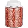 imagemDesign Small Storage Glass Canister with Airtight Metal Lid for Kitchen Pantry Counter or Cabinet Container for Food Snacks Cooking or Baking Supplies Home Sort Collection 2 Pack ClearWhite