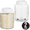 imagemDesign Small Storage Glass Canister with Airtight Metal Lid for Kitchen Pantry Counter or Cabinet Container for Food Snacks Cooking or Baking Supplies Home Sort Collection 2 Pack ClearWhite