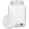 imagemDesign Small Storage Glass Canister with Airtight Metal Lid for Kitchen Pantry Counter or Cabinet Container for Food Snacks Cooking or Baking Supplies Home Sort Collection 2 Pack ClearWhite