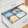 imagemDesign Soft Fabric Dresser DrawerCloset Divided Storage Organizer Bins for Nursery  Holds Blankets Bibs Socks Lotion Clothes Shoes Toys  Set of 5  GrayWhite Polka DotGrayWhite