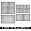 imagemDesign Soft Fabric Dresser DrawerCloset Divided Storage Organizer Bins for Nursery  Holds Blankets Bibs Socks Lotion Clothes Shoes Toys  Set of 5  GrayWhite Polka DotGrayWhite