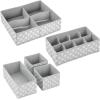 imagemDesign Soft Fabric Dresser DrawerCloset Divided Storage Organizer Bins for Nursery  Holds Blankets Bibs Socks Lotion Clothes Shoes Toys  Set of 5  GrayWhite Polka DotGrayWhite