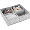 imagemDesign Soft Fabric Dresser DrawerCloset Divided Storage Organizer Bins for Nursery  Holds Blankets Bibs Socks Lotion Clothes Shoes Toys  Set of 5  GrayWhite Polka DotGrayWhite