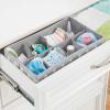 imagemDesign Soft Fabric Dresser DrawerCloset Divided Storage Organizer Bins for Nursery  Holds Blankets Bibs Socks Lotion Clothes Shoes Toys  Set of 5  GrayWhite Polka DotGrayWhite