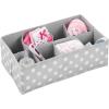 imagemDesign Soft Fabric Dresser DrawerCloset Divided Storage Organizer Bins for Nursery  Holds Blankets Bibs Socks Lotion Clothes Shoes Toys  Set of 5  GrayWhite Polka DotGrayWhite