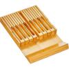 imagemDesign Bamboo InDrawer Knife Organizer Holder Storage Block for Kitchen 16Slot Cutlery Dock Insert Holds 8 Small Knives 8 Large Knives and Sharpener  Home Sort Collection  Natural