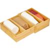 imagemDesign Bamboo Wood Expandable Deep Kitchen Drawer Organizer Tray Bin for Kitchen Organize Drawers Counters Shelves Holds Plasticware Lids Towels Utensils Home Sort Collection  Natural