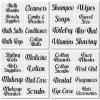 imagemDesign Home Organization Labels Preprinted Label Stickers for Bathroom Storage and Cleaning Household Organizing for Jars Canisters Containers Bins and Boxes 32 Count ClearBlack
