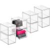 imagemDesign Plastic Stackable Closet Storage Organizer Bins with Pull Out Drawer for Cabinet Desk Shelf Cupboard or Dresser Organization  Lumiere Collection  8 Pack  Clear
