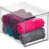 imagemDesign Plastic Stackable Closet Storage Organizer Bins with Pull Out Drawer for Cabinet Desk Shelf Cupboard or Dresser Organization  Lumiere Collection  Clear