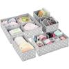 imagemDesign Soft Fabric Dresser DrawerCloset Divided Storage Organizer Bins for Nursery  Holds Blankets Bibs Socks Lotion Clothes Shoes Toys  Set of 5  GrayWhite Polka DotGrayWhite