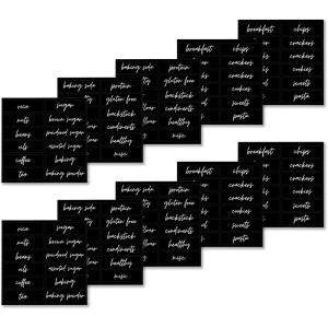 imagemDesign Kitchen Storage Labels Preprinted Sticker Decals  Organize Containers Jars Bins or Canisters Inside Cabinet Pantry Fridge or on Counter  Home Sort Collection 120 Labels BlackWhite
