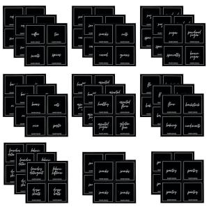 imagemDesign Kitchen Storage Preprinted Cursive Adhesive Labels for Jars Canisters Organize Containers Bins for Inside Cabinet Pantry Fridge or Counter  Home Sort Collection 100 Ct BlackWhite
