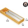 imagemDesign Bamboo Foil Parchment Paper and Plastic Cling Film Wrap Organizer and DispenserCutter for Kitchen Drawer  2 Roll StorageCutting Sections  Home Sort Collection  NaturalSilver