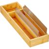 imagemDesign Bamboo Foil Parchment Paper and Plastic Cling Film Wrap Organizer and DispenserCutter for Kitchen Drawer  2 Roll StorageCutting Sections  Home Sort Collection  NaturalSilver