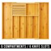 imagemDesign Bamboo Wood Expandable Kitchen Drawer Utensil Organizer Tray CutleryKnife Drawer Storage for Kitchen  Holds Cutlery Flatware Silverware Cooking Utensils  Home Sort Collection  Natural