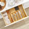 imagemDesign Bamboo Wood Expandable Kitchen Drawer Utensil Organizer Tray CutleryKnife Drawer Storage for Kitchen  Holds Cutlery Flatware Silverware Cooking Utensils  Home Sort Collection  Natural