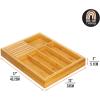 imagemDesign Bamboo Wood Expandable Kitchen Drawer Utensil Organizer Tray CutleryKnife Drawer Storage for Kitchen  Holds Cutlery Flatware Silverware Cooking Utensils  Home Sort Collection  Natural